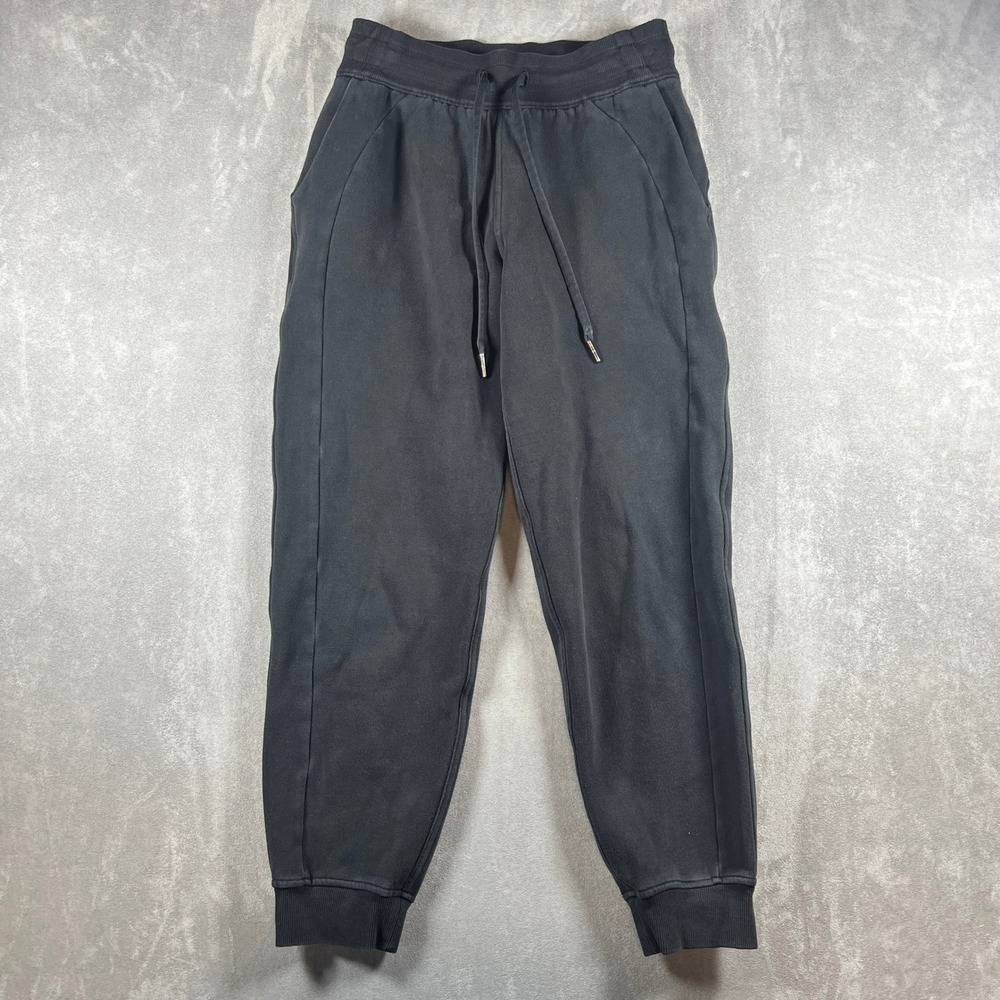 Lululemon Scuba High-Rise Jogger 7/8 Length Black Fleece Sweatpants Womens Sz 4